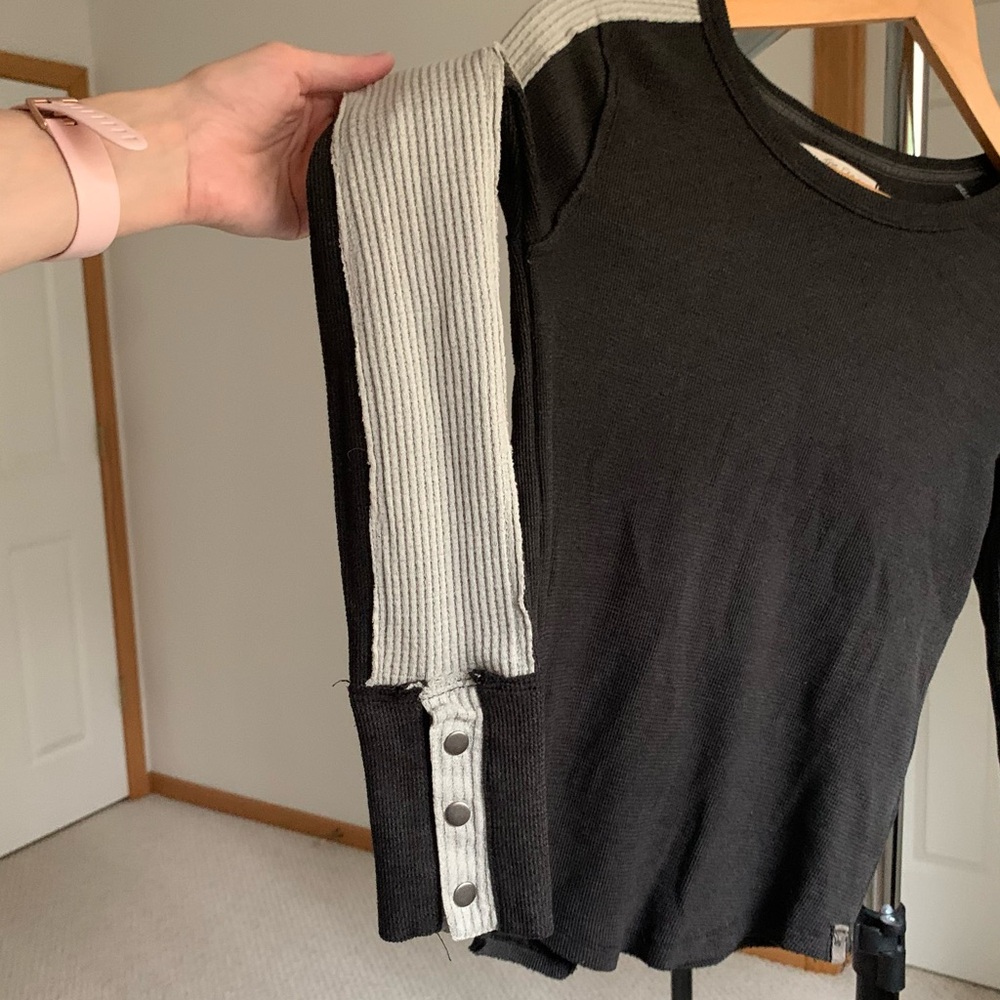 Free People Tasha Waffle Knit Thermal Top Size Small - Picture 4 of 10